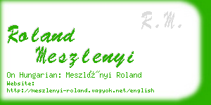 roland meszlenyi business card